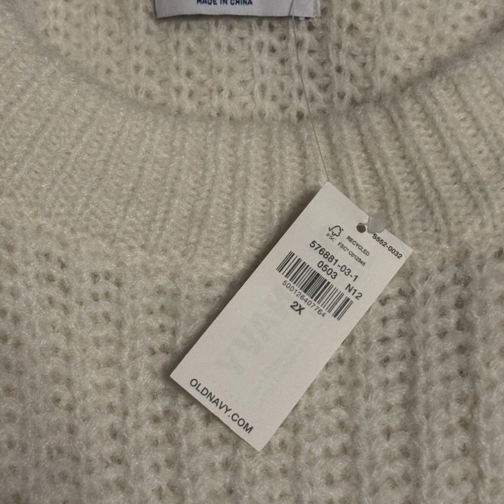 Women's NWT Old navy  Plus Size‎ Sweater Cream Color Sz  2X - Picture 6 of 6